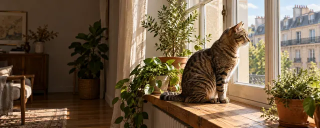 Cat in a comfortable home
